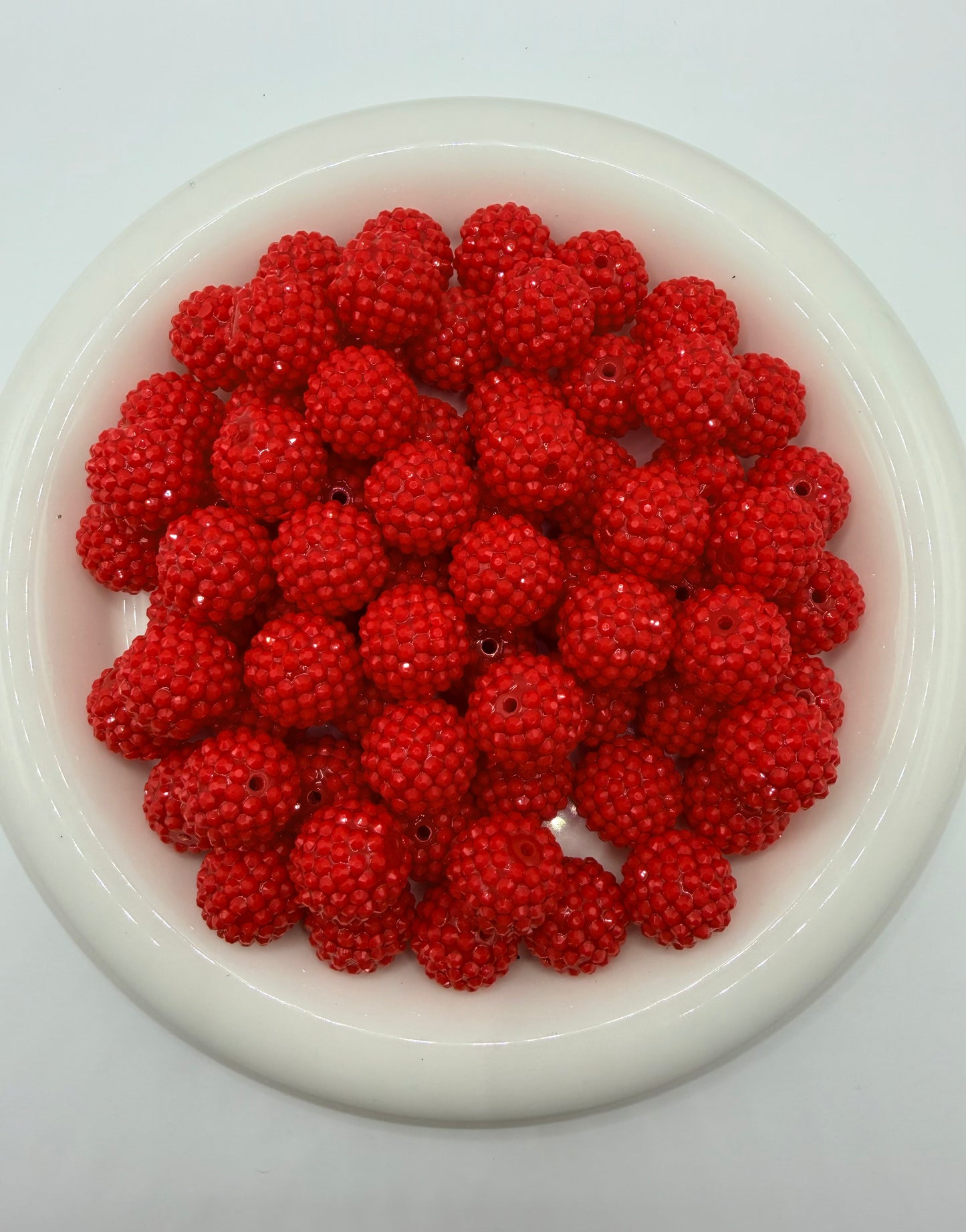 RB-149 20mm solid red rhinestone bead