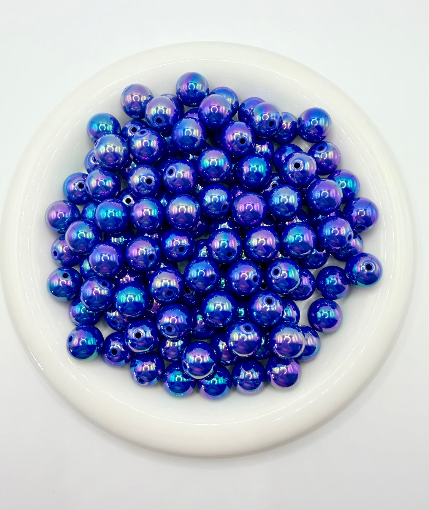 16mm solid iridescent AB acrylic beads (pack of 10)