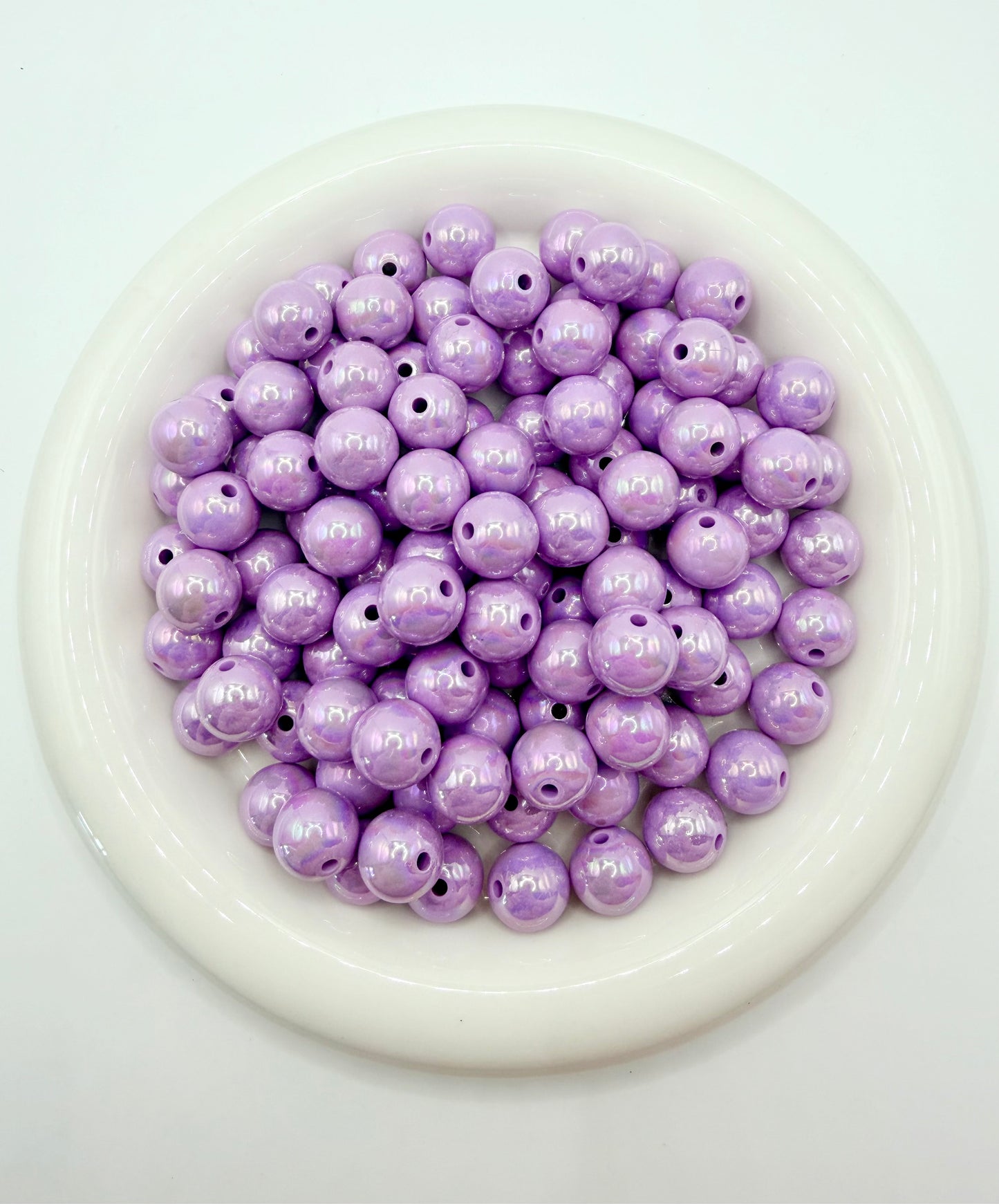 16mm solid iridescent AB acrylic beads (pack of 10)