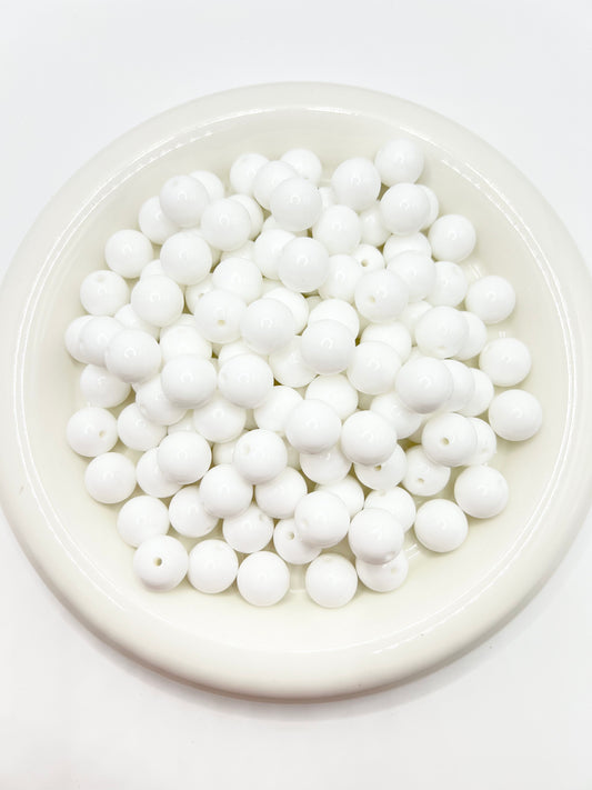 15mm white liquid silicone beads