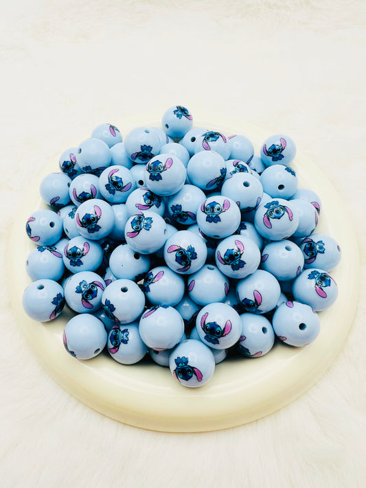 15mm blue alien (light blue) liquid silicone beads