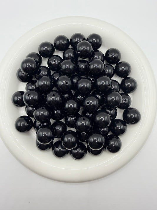 BS-101 Black 20mm solid bubblegum beads