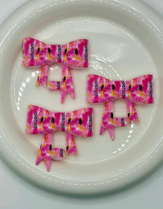 #236 hot pink water bush large bow straw topper (1ct)