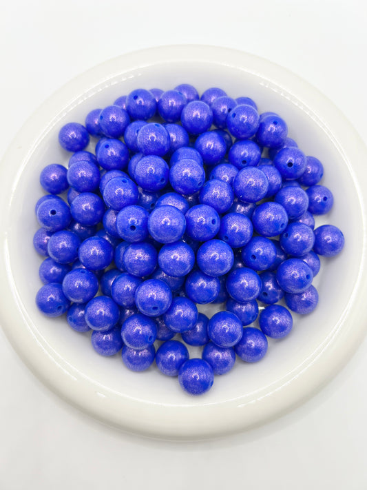 15mm royal blue opal silicone beads