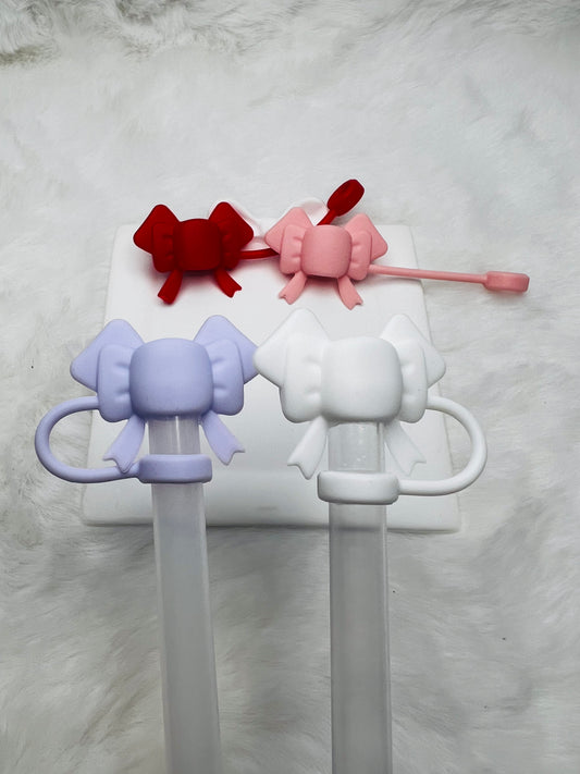 Dangle bow straw toppers (silicone)