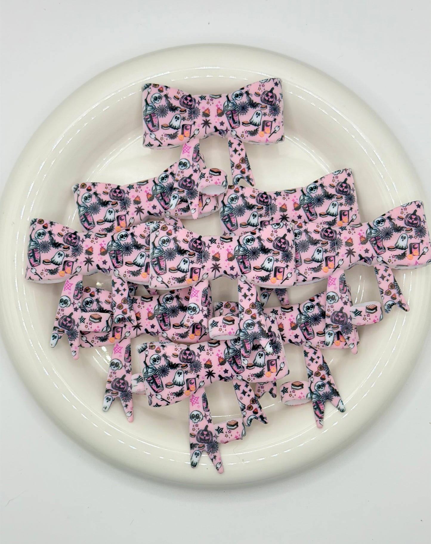 #247 Preppy Spooky Large Bow Straw Topper (1ct)