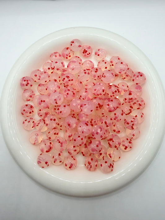 15mm Heart confetti silicone beads (1PC)