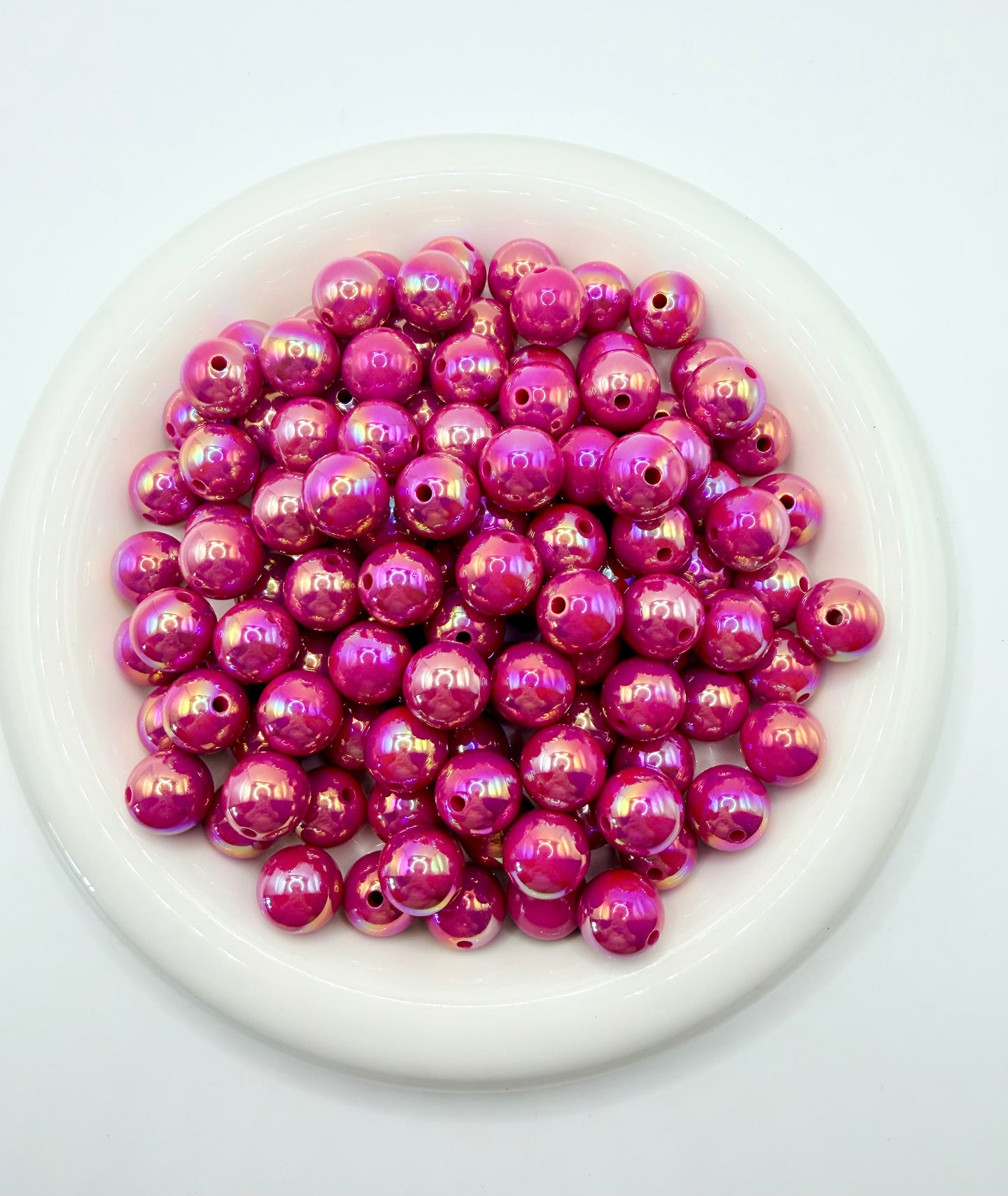 16mm solid iridescent AB acrylic beads (pack of 10)