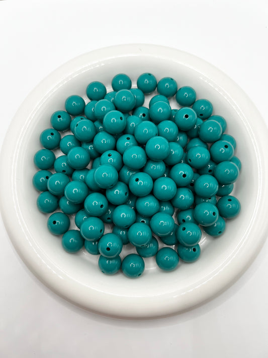 15mm teal liquid silicone beads