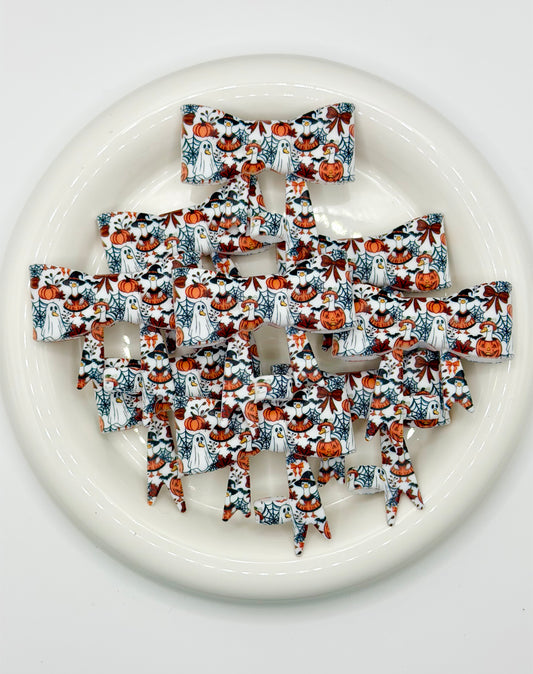 #267 Fall Goose & Ghost Fun Large Bow Straw Topper (1ct)