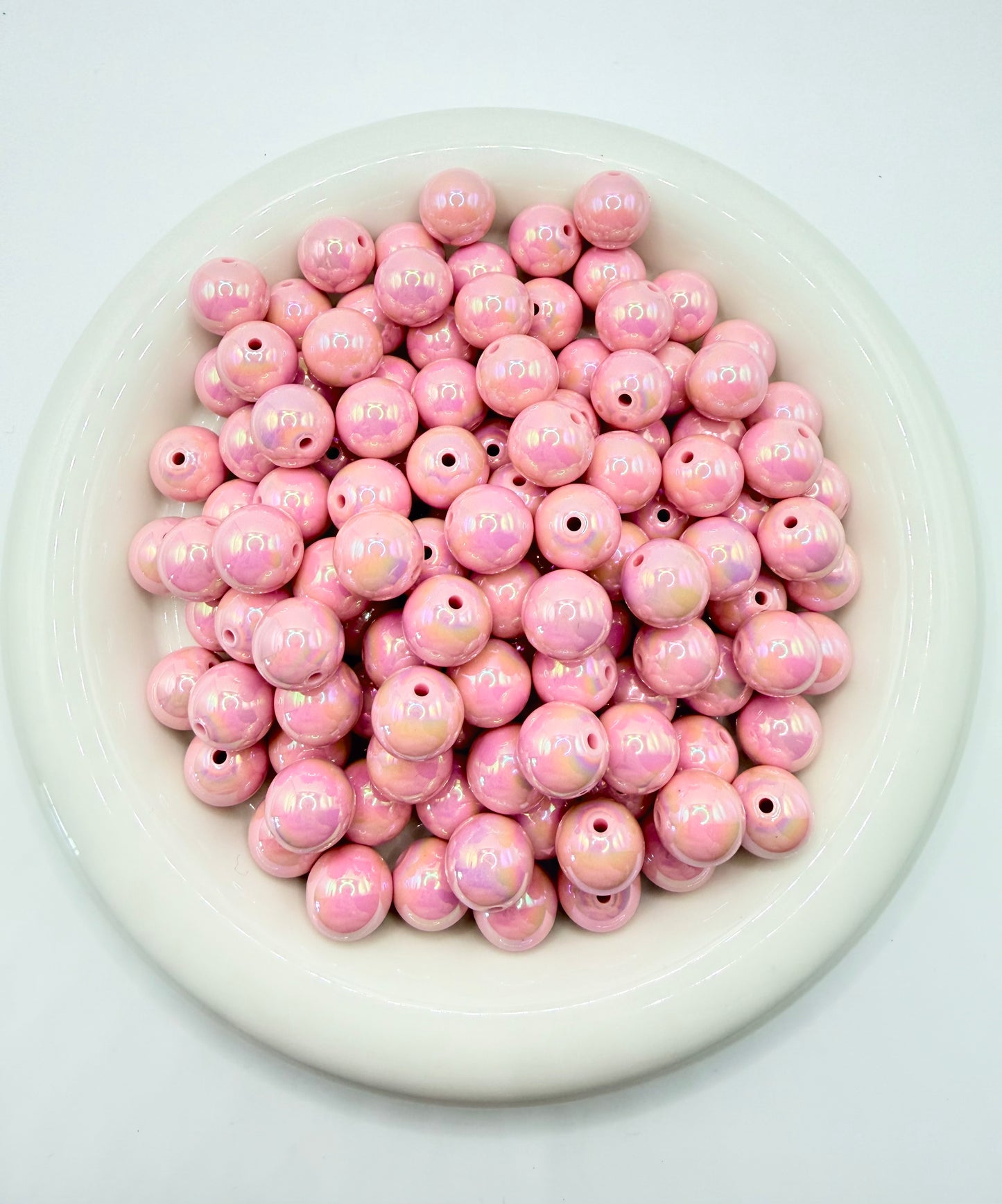16mm solid iridescent AB acrylic beads (pack of 10)