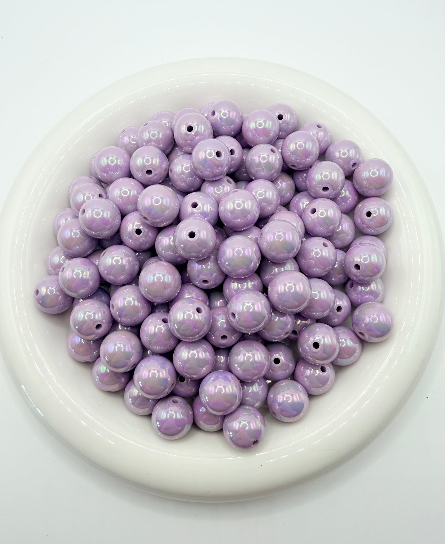 16mm solid iridescent AB acrylic beads (pack of 10)