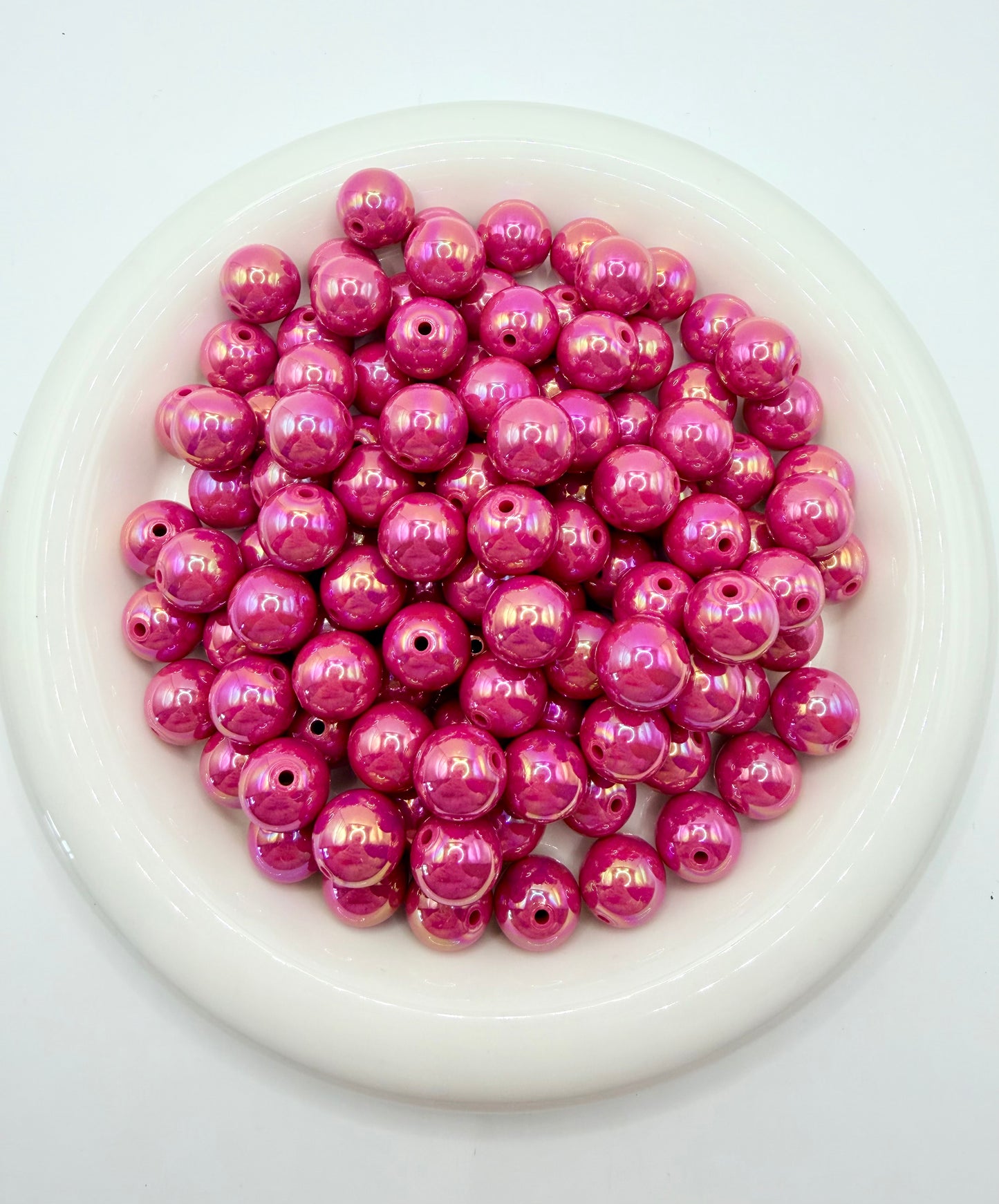 16mm solid iridescent AB acrylic beads (pack of 10)