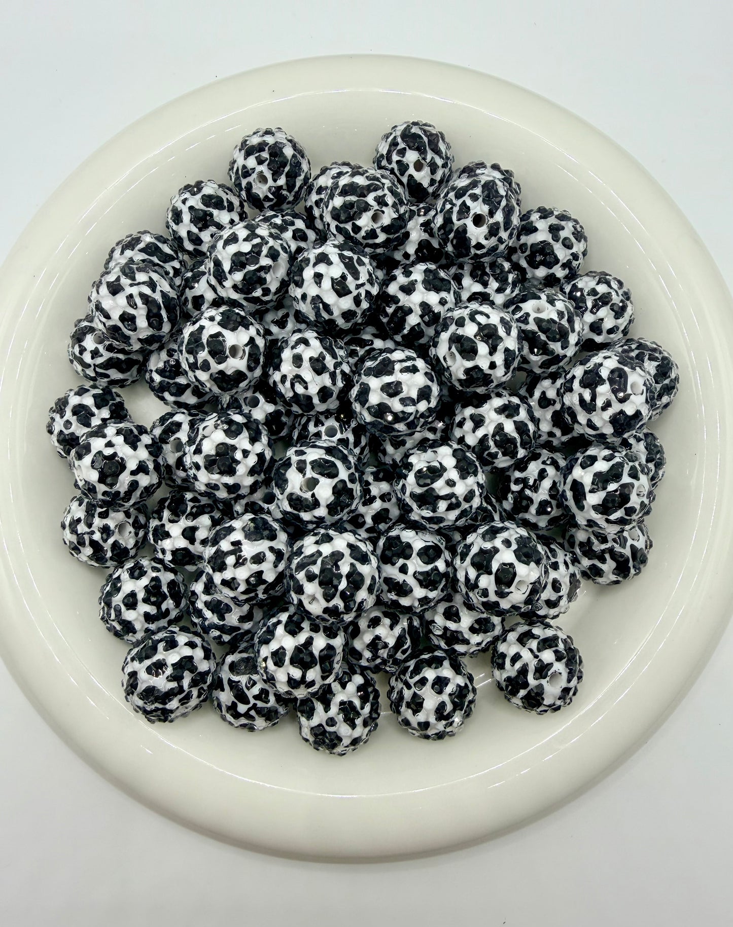 RB-162 20mm cow print rhinestone bead
