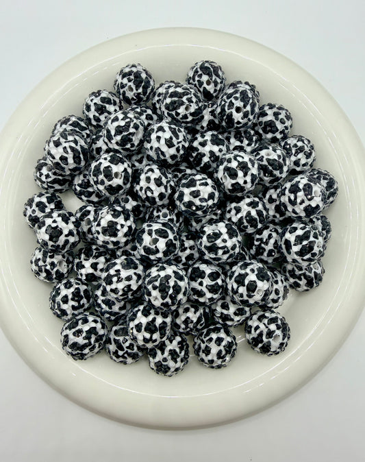 RB-162 20mm cow print rhinestone bead