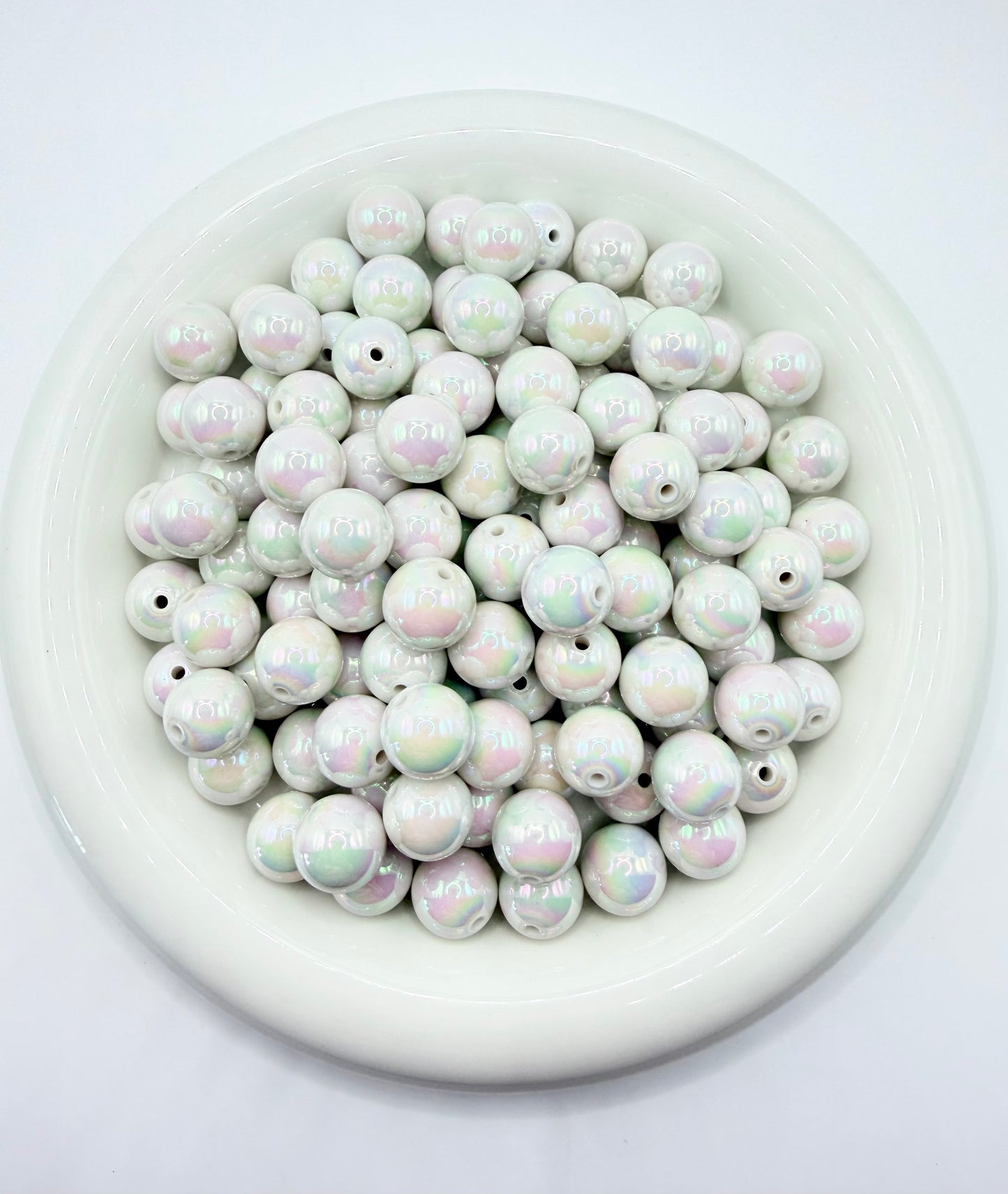16mm solid iridescent AB acrylic beads (pack of 10)