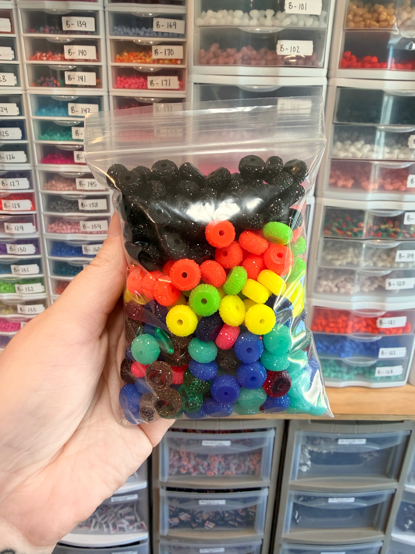 DESTASH - 12mm jelly rhinestone spacer bag