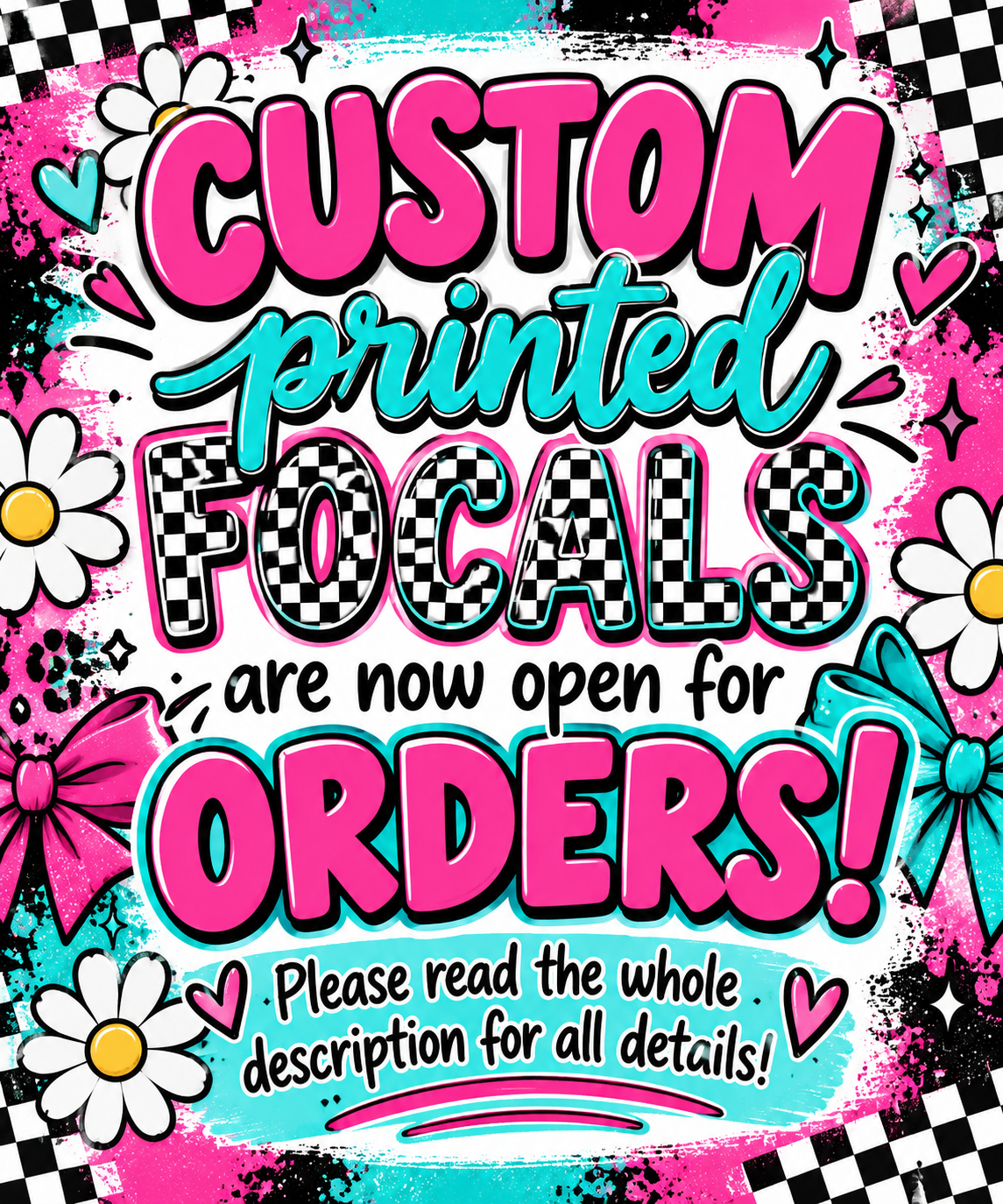 CUSTOM PRINTED FOCALS [READ FULL DESCRIPTION BEFORE ORDERING!]