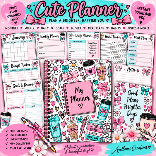 Girly Daily Planner [Digital File]