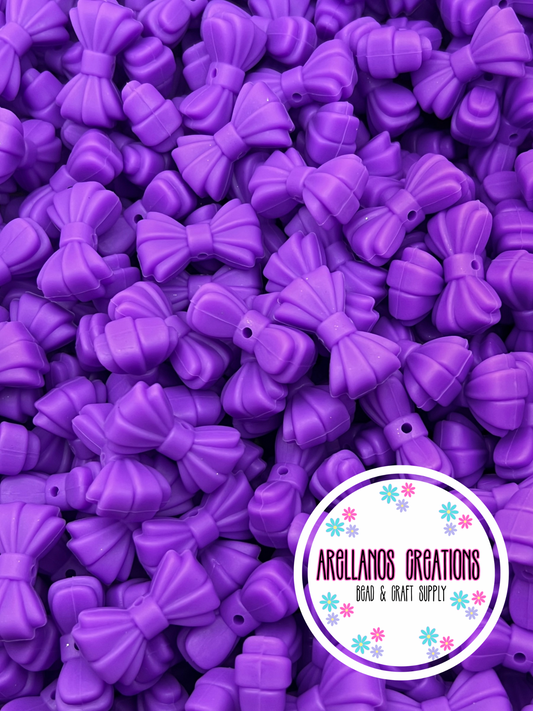 3D violet ribbed bow EXCLUSIVE focal