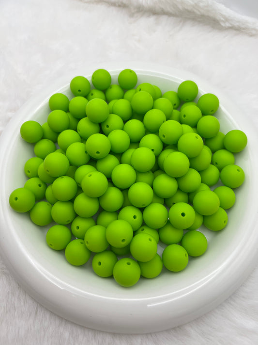 15mm honeydew solid silicone beads
