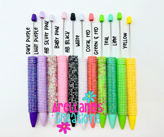 Long rhinestone beadable pens