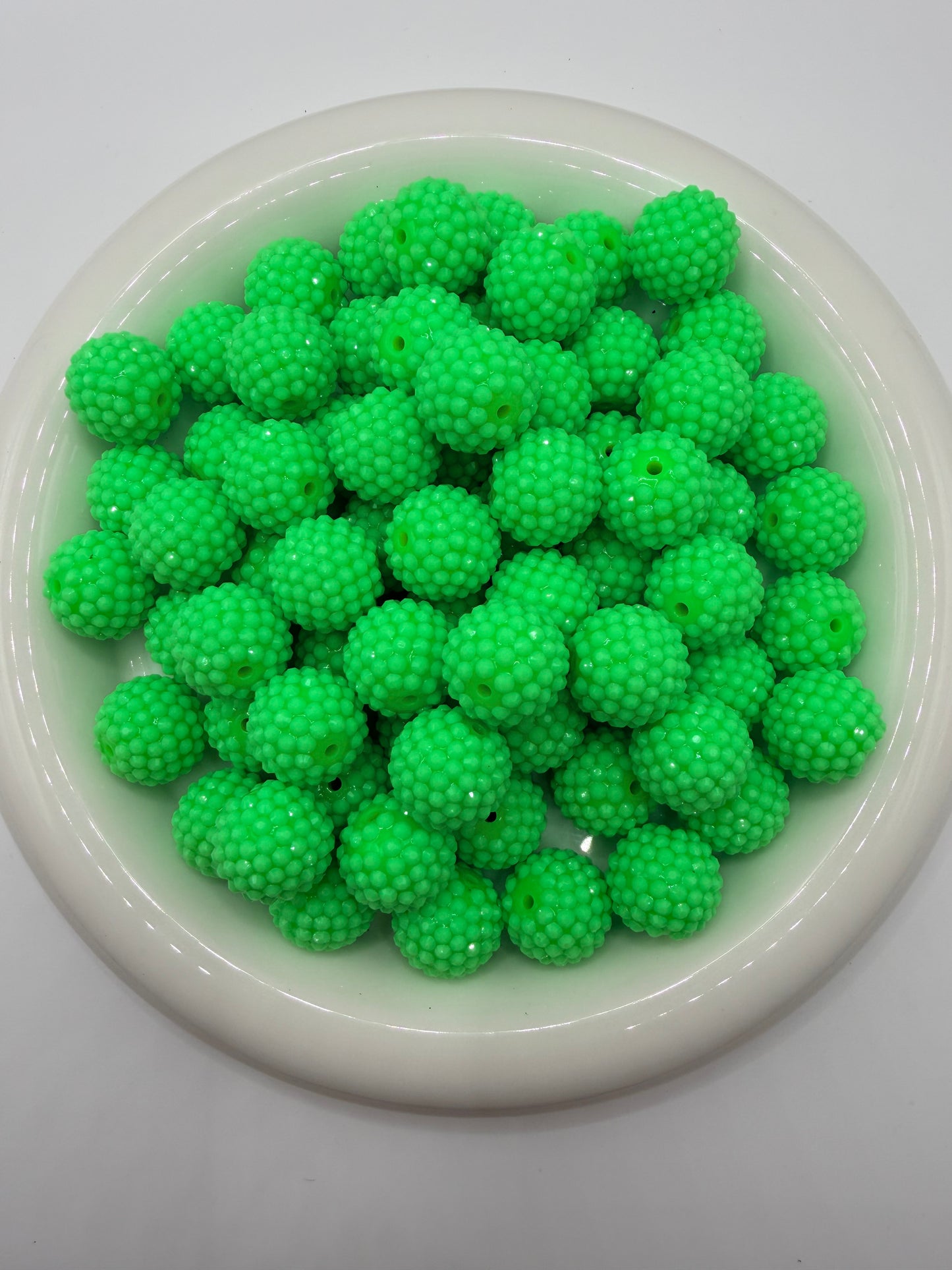 RB-144 20mm lime green solid rhinestone bead