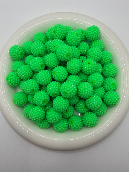RB-144 20mm lime green solid rhinestone bead