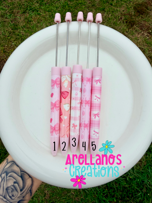 Long beadable BOW pens (5 different designs) 1PC