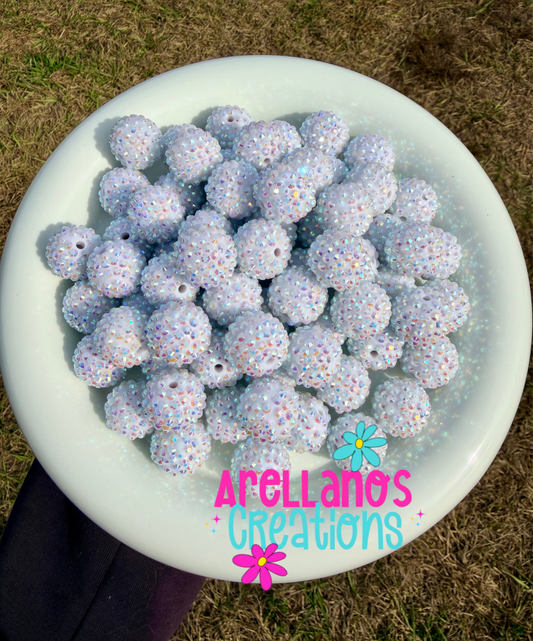 RB-130 White AB rhinestone bead (20mm or 16mm)