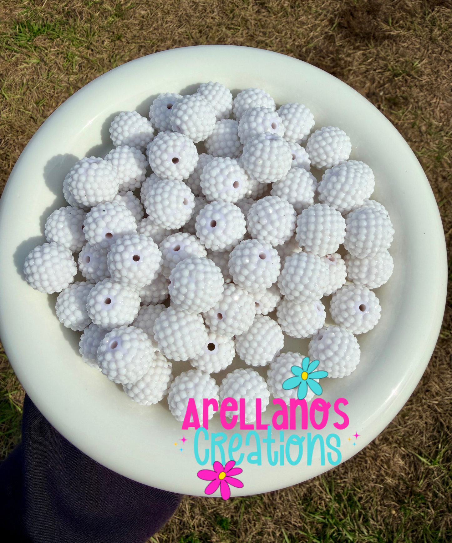 RB-125 20mm white solid rhinestone bead (1PC)