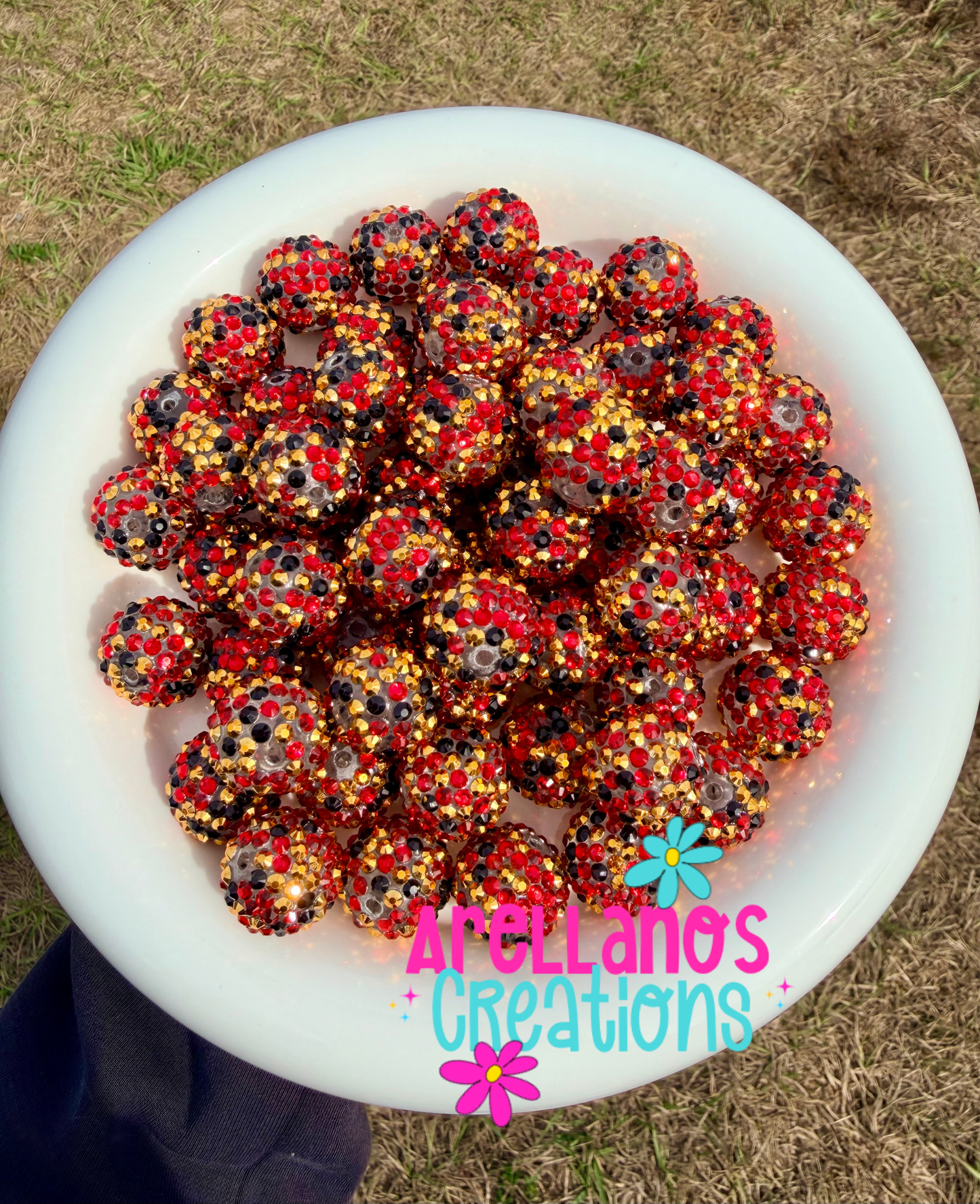 RB-175 20mm Golden Cherry Confetti Rhinestone Bead (1PC)