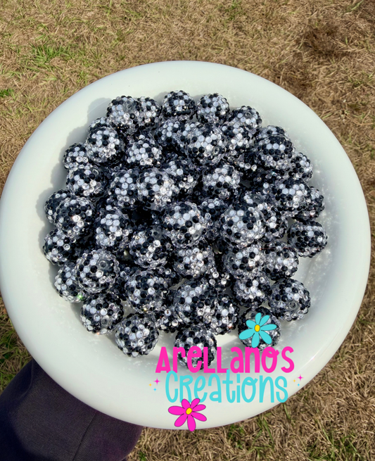 RB-129 Charcoal confetti 20mm rhinestone bead (1PC)