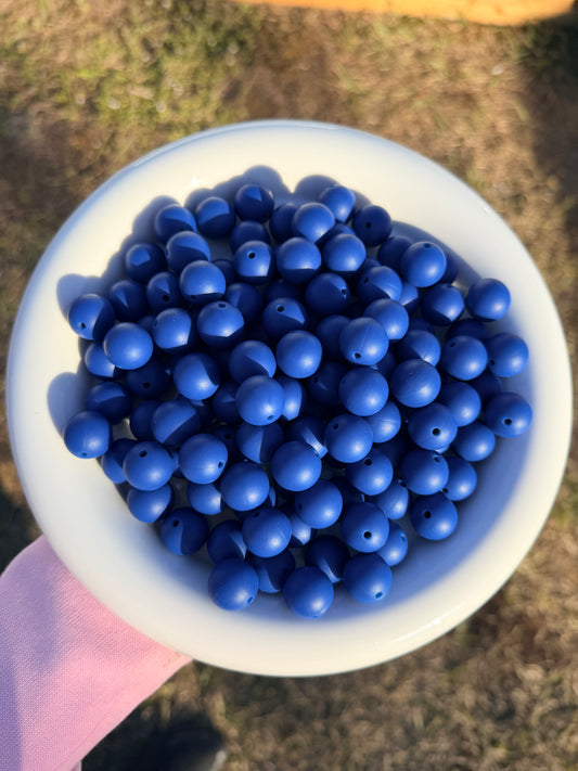 SS-138 Classic Blue Solid Silicone Beads (1PC)